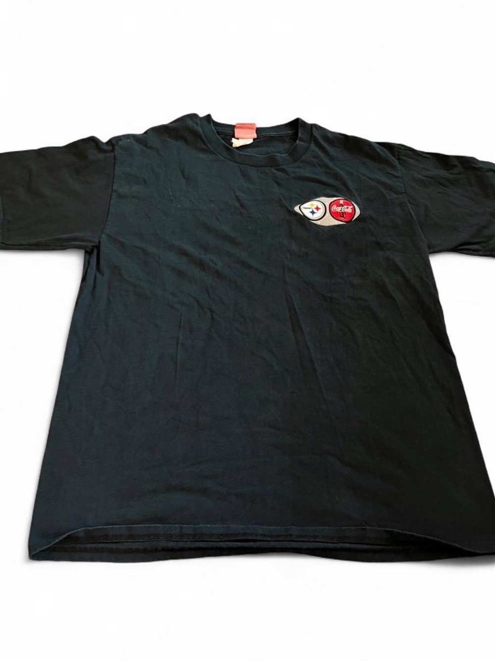 Men’s Vintage NFL Pittsburgh Steelers Coca-Cola Black Embroidered Shirt Size XXL